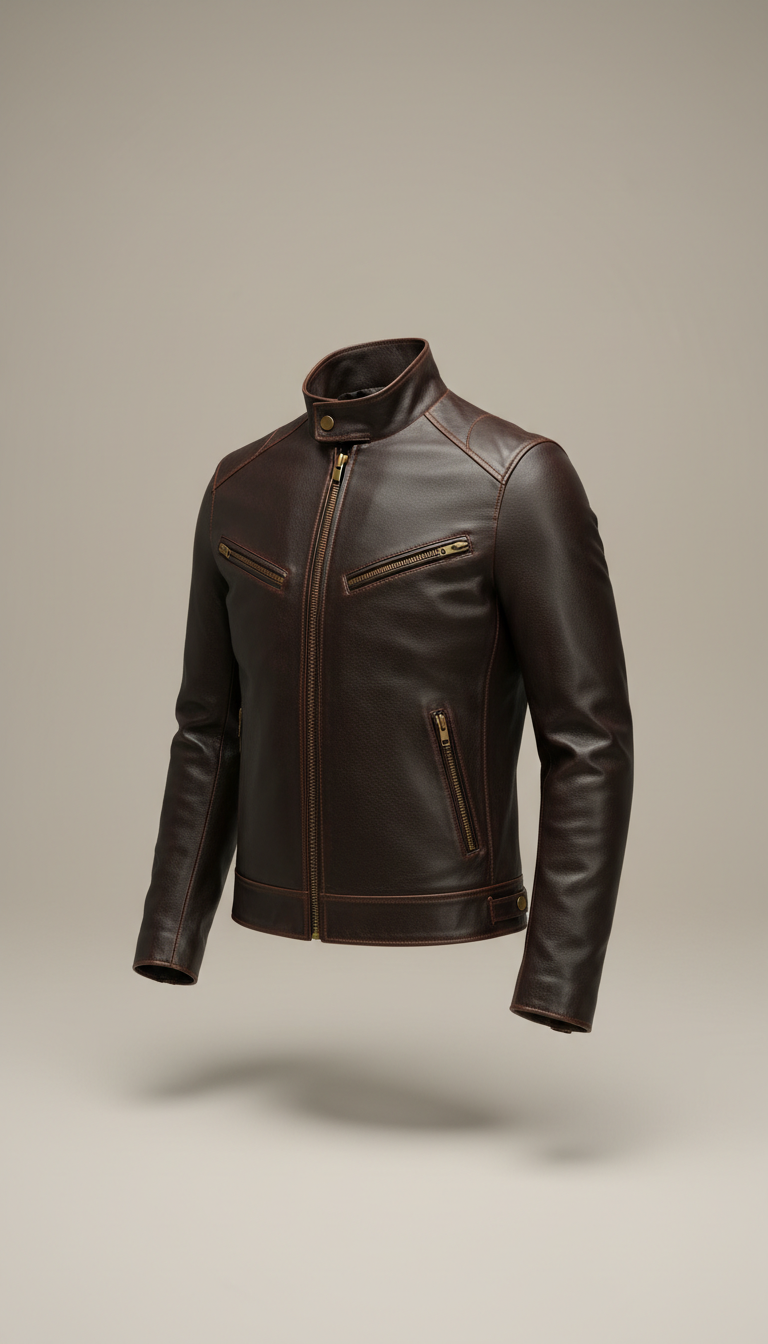 Espresso Moto Jacket Full-Grain Leather