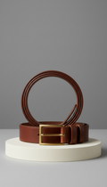 Tuscan Brown Leather Dress Belt